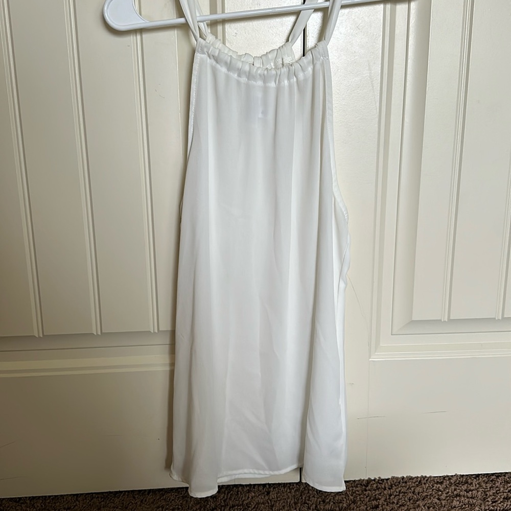 White sheer tank top